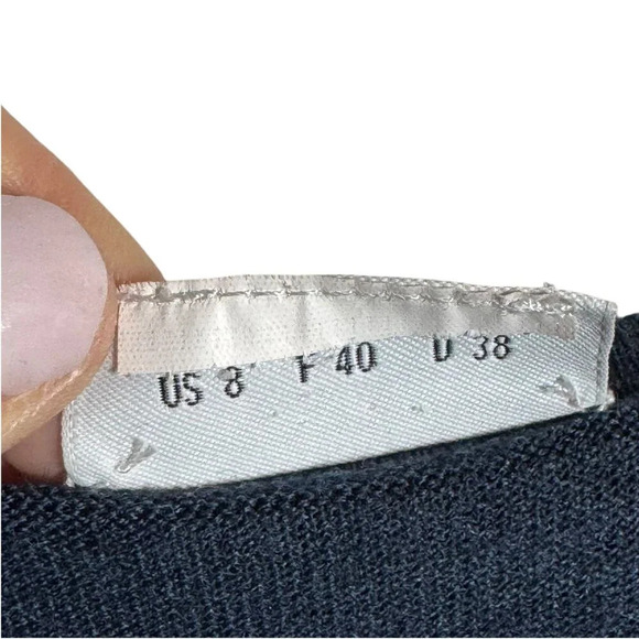 AKRIS punto womens dark blue knit knit top size 8 buttons down the back - Picture 5 of 7